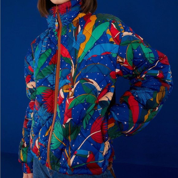 Farm Rio Reversible Crochet Puffer Jacket - Picture 14 of 15